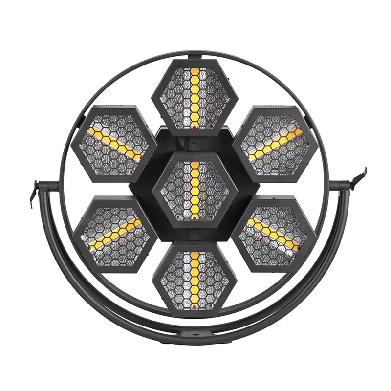 4pcsbuydiscountcontact RGB 3-IN-1+7Golden Yellow Cob Stage Light DMX DJ Lighting Stage Light Effect Retro Light