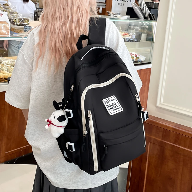 Cute Fashionable Color Blocked Student School Bag Lightweight Large Capacity Multi-layer Storage Computer Backpack Campus Travel