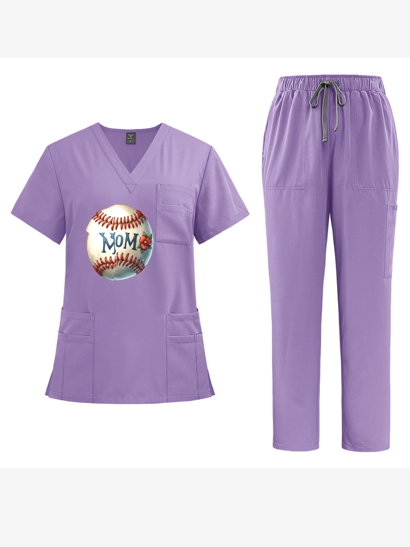 V-Neck Short-Sleeve Workwear Set Unisex Scrubs Surgical Gown Hospital Nurse Uniform Workshop Waiter Overalls
