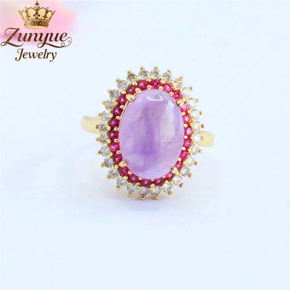 

High-End Natural Amethyst With Diamond-Set Sunflower Ring Luxury Quality Fashion Fine Jewelry Exquisite Elegant Popular Charms