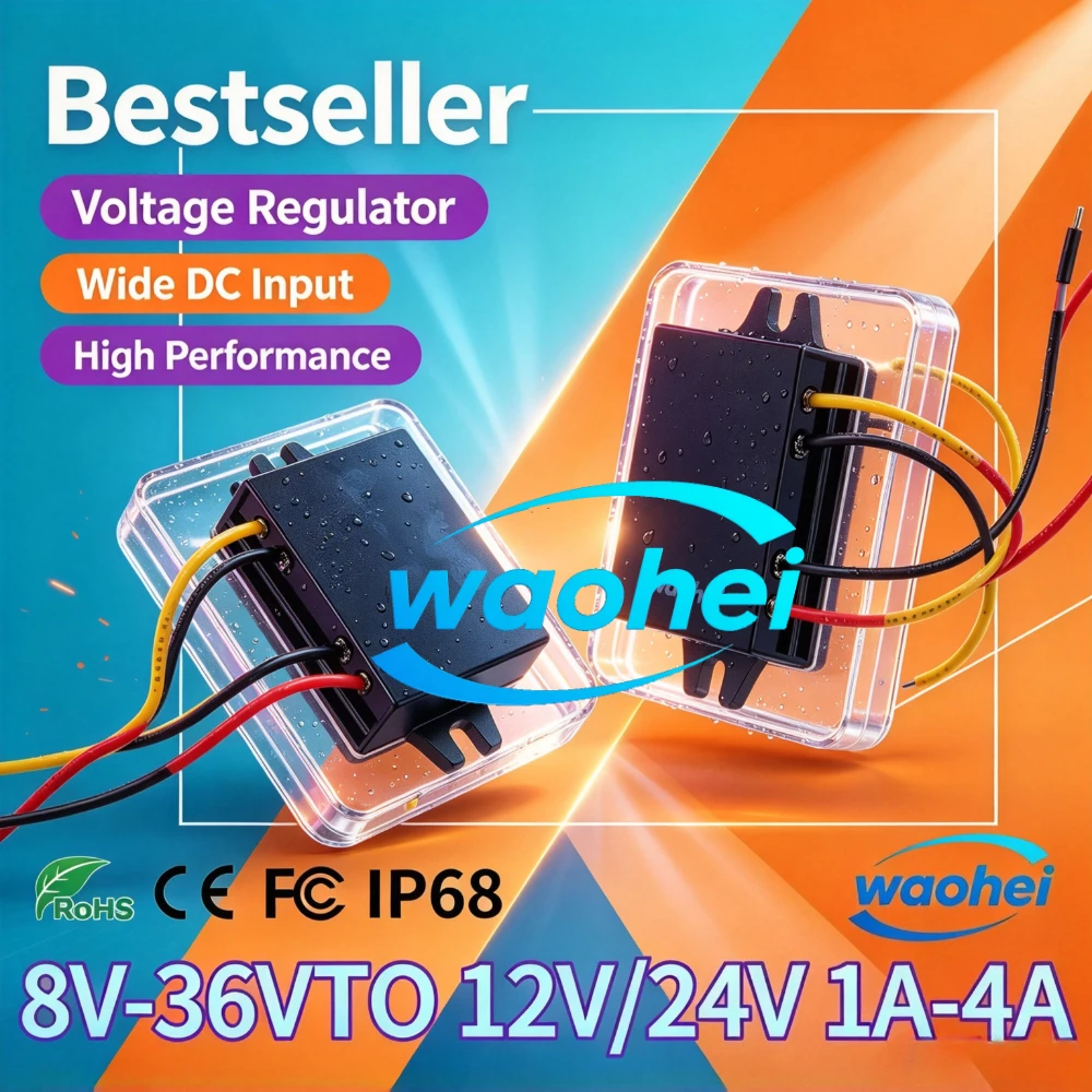8-36V to 12V 24V Step-down/up Car Voltage Stabilizer Boat Power Supply 12V 3A 30V CE Buck Boost DC Converter Voltage Regulator