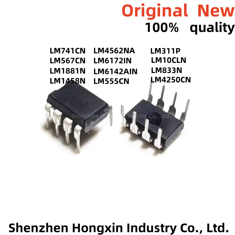 

(10piece)100% New LM741CN LM10CLN LM567CN LM1881N LM833N LM709CN LM1458N LM4562NA LM6172IN LM6142AIN LM555CN LM4250CN LM311P