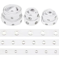 6 Yards White Cotton Grommet Eyelet Twill Tape Trim 3 Sizes Cotton Snap Button Trim Silver Metal Eyelet Ring Ribbon Strip