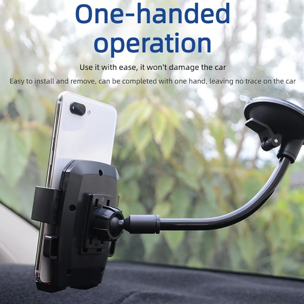 Auto-Handyhalterung Universelle Saugnapf-Windschutzscheiben- und Lenkerhalterung mit Clip und Verriegelung für Auto-Navigation und Mobiltelefone
