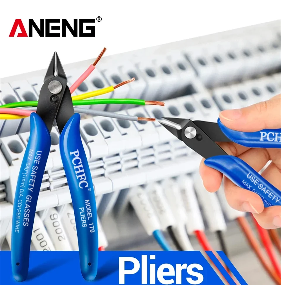 High Carbon Steel Diagonal Cutting Pliers Side Snips  NonSlip Sharp BurrFree Wire Cutter for Electronic DIY Repair - 1/5/10 Pcs