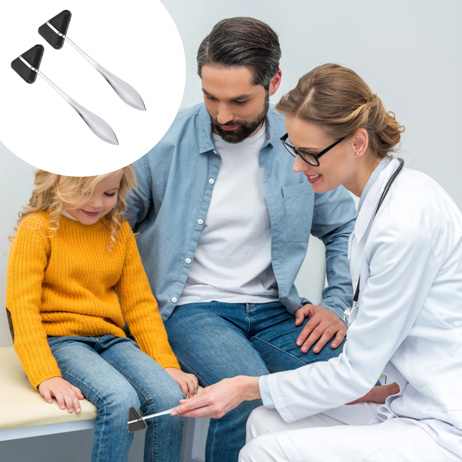 

2Pcs Reflex Hammers Neurological Durable Aluminum Triangle Plexor Diagnostic Testing Percussion Instruments Neurological Hammer