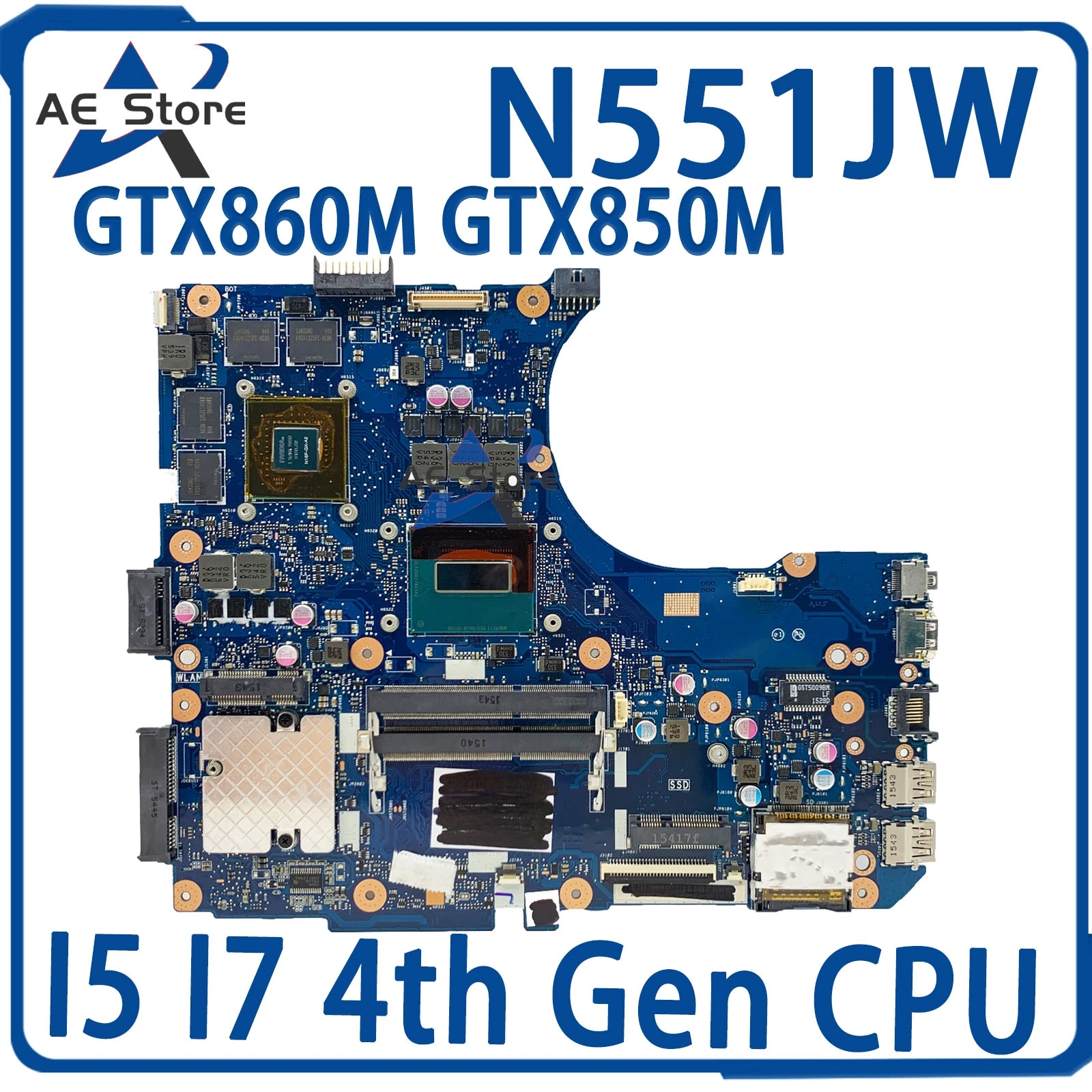 G58JW Mainboard For ASUS N551JM N551JB N551JQ GL551JK GL551JM GL551J G551JX G551JM N551JK N551JW G551JK Laptop Motherboard i5 i7