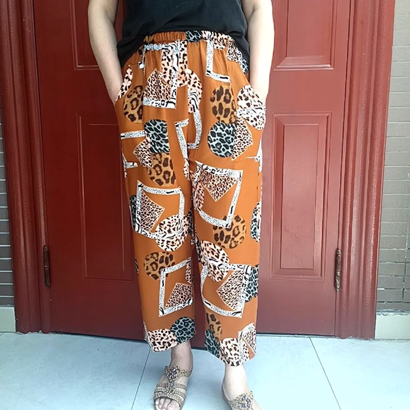 

Женские шелковые хлопковые пижамы до щиколотки, одежда для отдыха, тонкая одежда для сна, женская одежда для отдыха со средней талией, брюки для отдыха