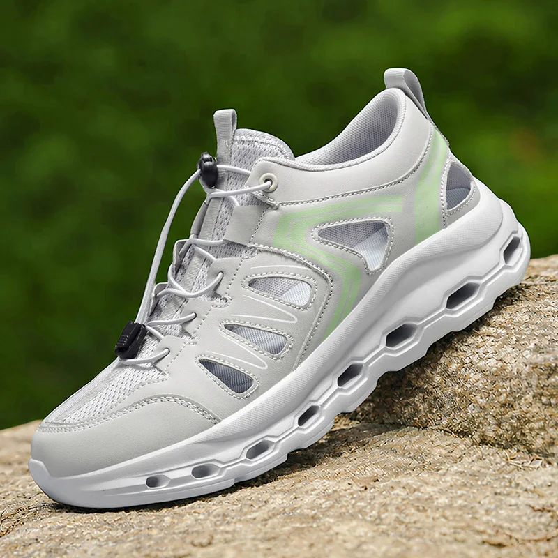Summer Breathable Hollow Out Unisex Wide Toe Casual Shoes for Hiking, Lightweight Sports Shoes, Sizes 36-46