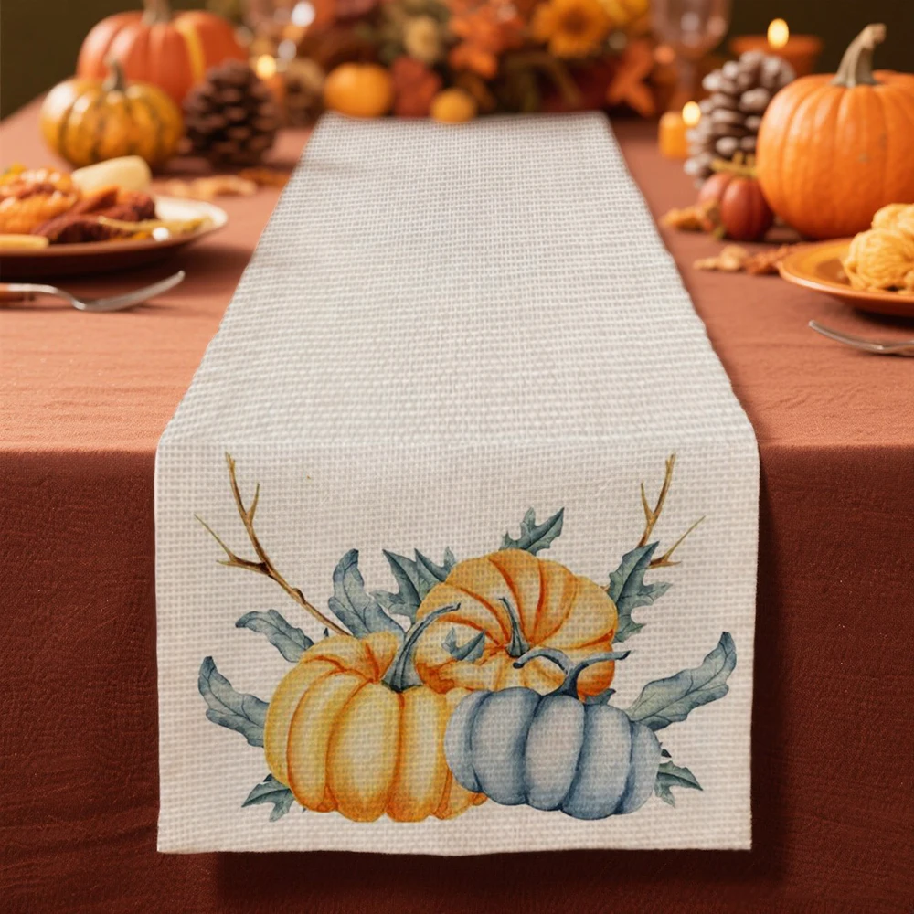 

Pumpkin pattern Table Runner for table decoration & accessories Thanksgiving Day tablecloth autumn decor