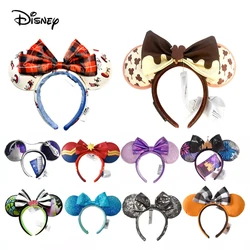 2023 Disney Mickey Ears Headband Firework Headband with Jack Pumpkin King Cosplay Hairband Disneyland Letter Headband Gift