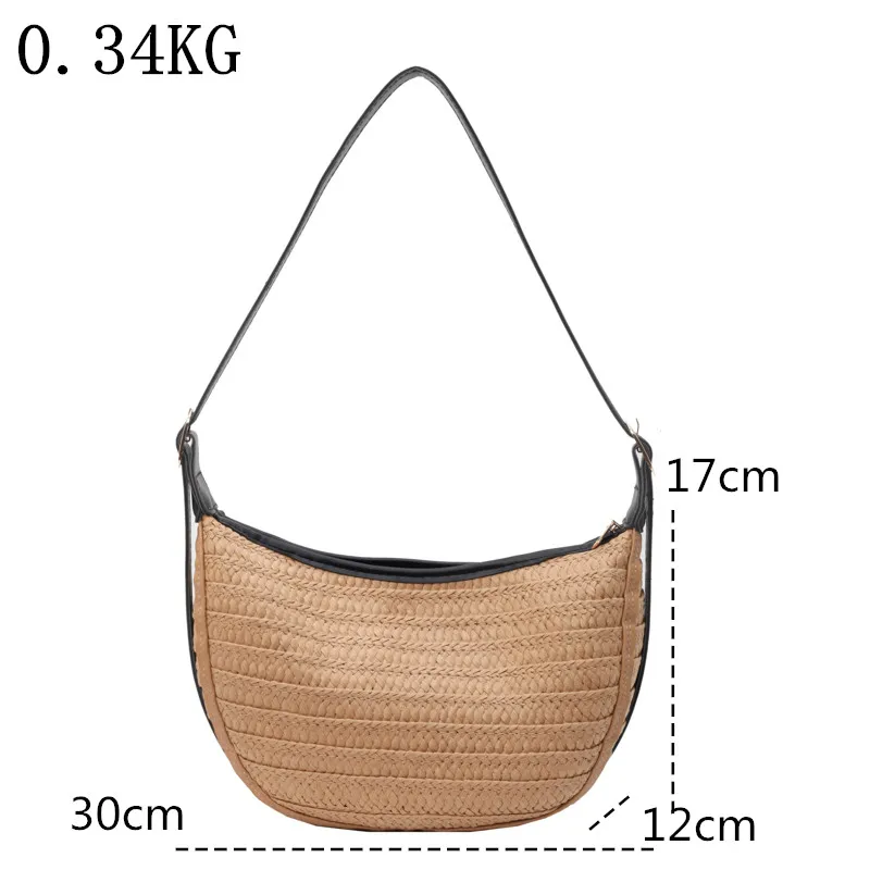 2024 New Beach Straw Handbags and Purses Weave Tote Bag Female Underarm satchel Shoulder Bags for Women Travel Shopping Bags