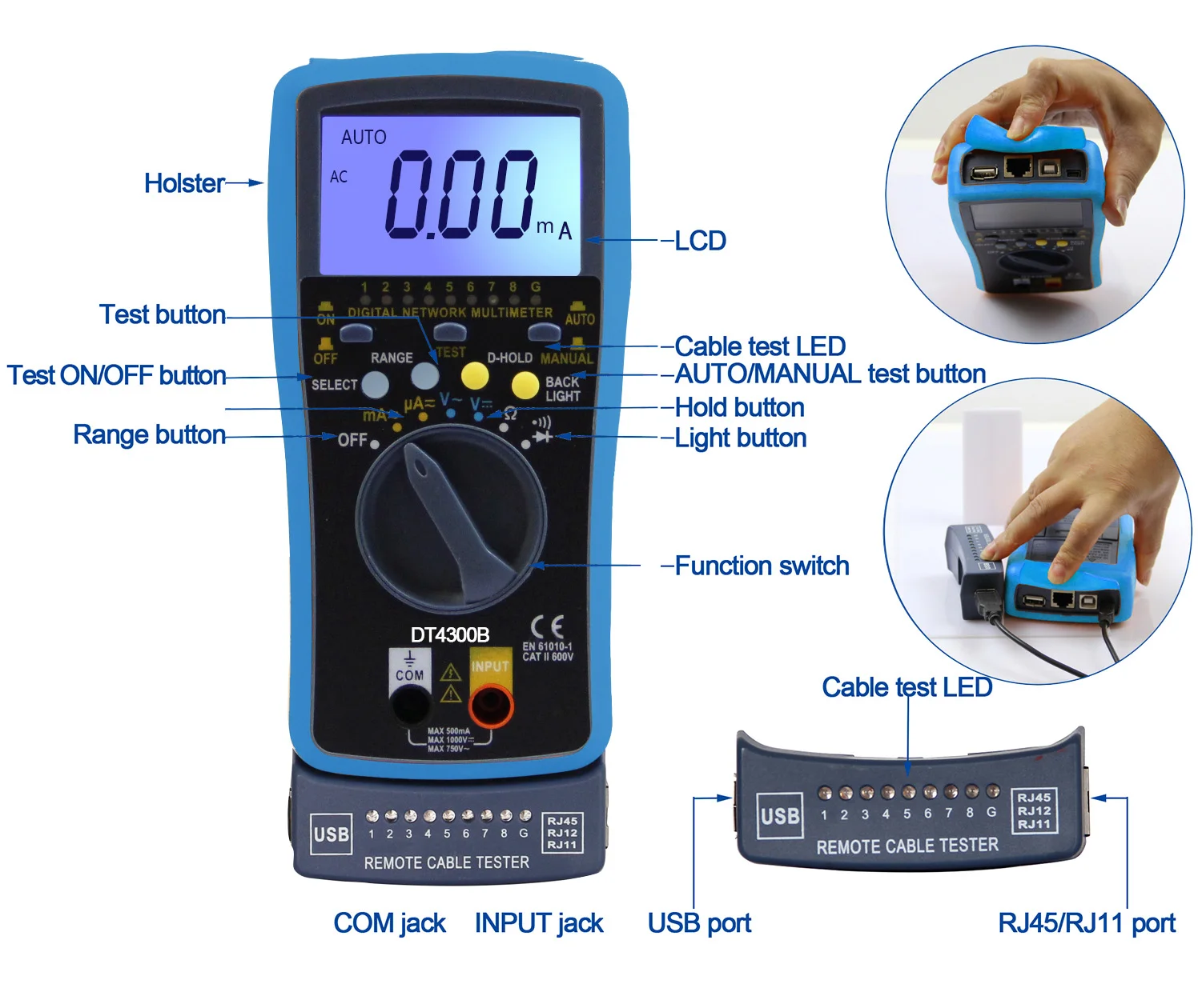 Netwerk Multimeter Met Kabel Test Auto Variërend DT4300B Koop Tester Digitale Multimeter Profesional Huishoudapparatuur