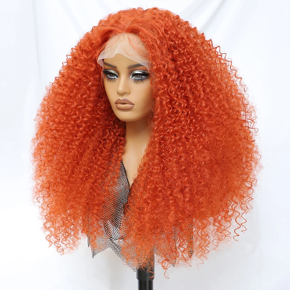 24 Inch Jerry Krul Synthetische Kant Pruiken Ombre Bordeaux Kinky Krullend Pruiken Voor Afro Vrouwelijke Zwarte Latisha Lace Front Pruiken voor Vrouw