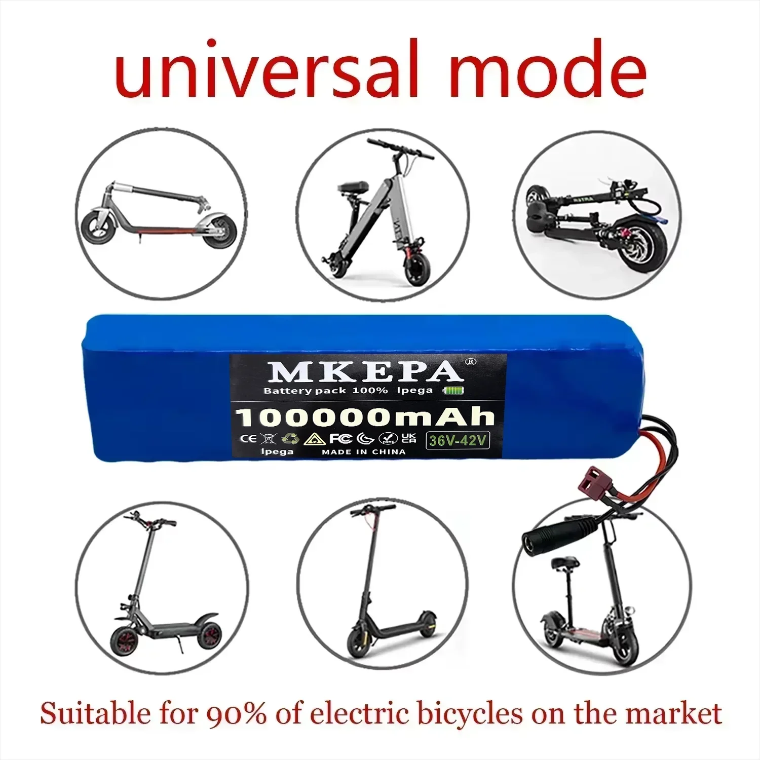 36V 100000mAh 18650 Rechargeable Lithium Battery Pack 10S3P Power Modified Bicycle Scooter Electric Vehicle with BMS+charger