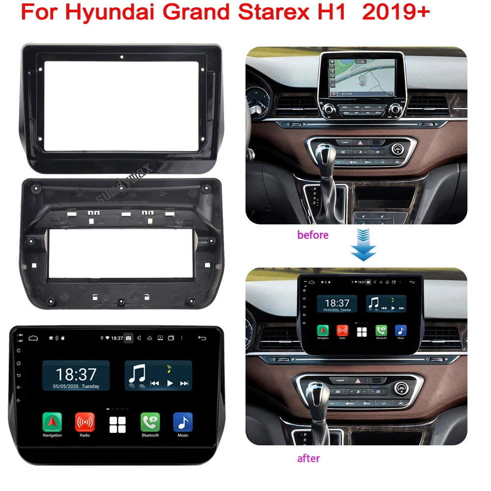 

9inch big screen android Car radio Frame Adapter Kits Fascia Panel For Hyundai Grand Starex H1 2019 + car panel Radio Audio Dash