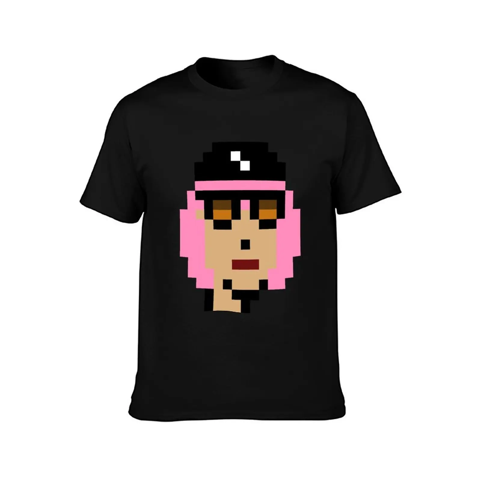 CryptoPunk (Female with Hat, Pink Hair & Sunglasses) T-Shirt man t shirt anime tshirt custom shirt oversized t shirt men