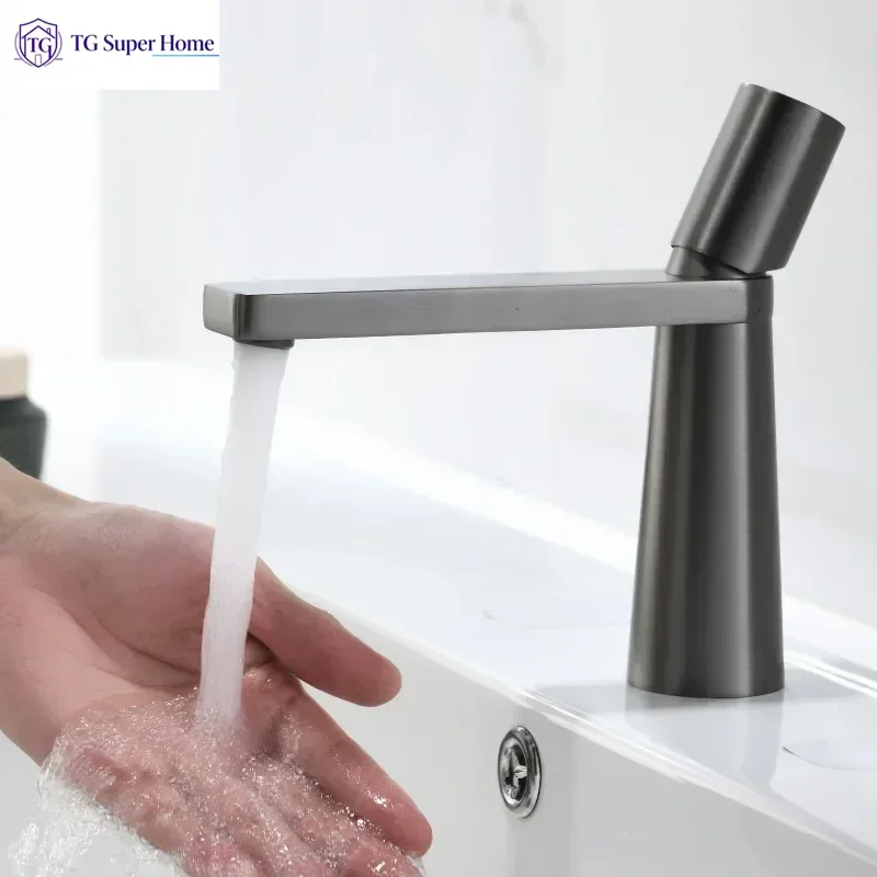 New Basin Faucet Modern Copper Bathroom Mixer Taps Crane Deck Installation Hot and Cold Water Faucets Sink Faucet for Bathroom