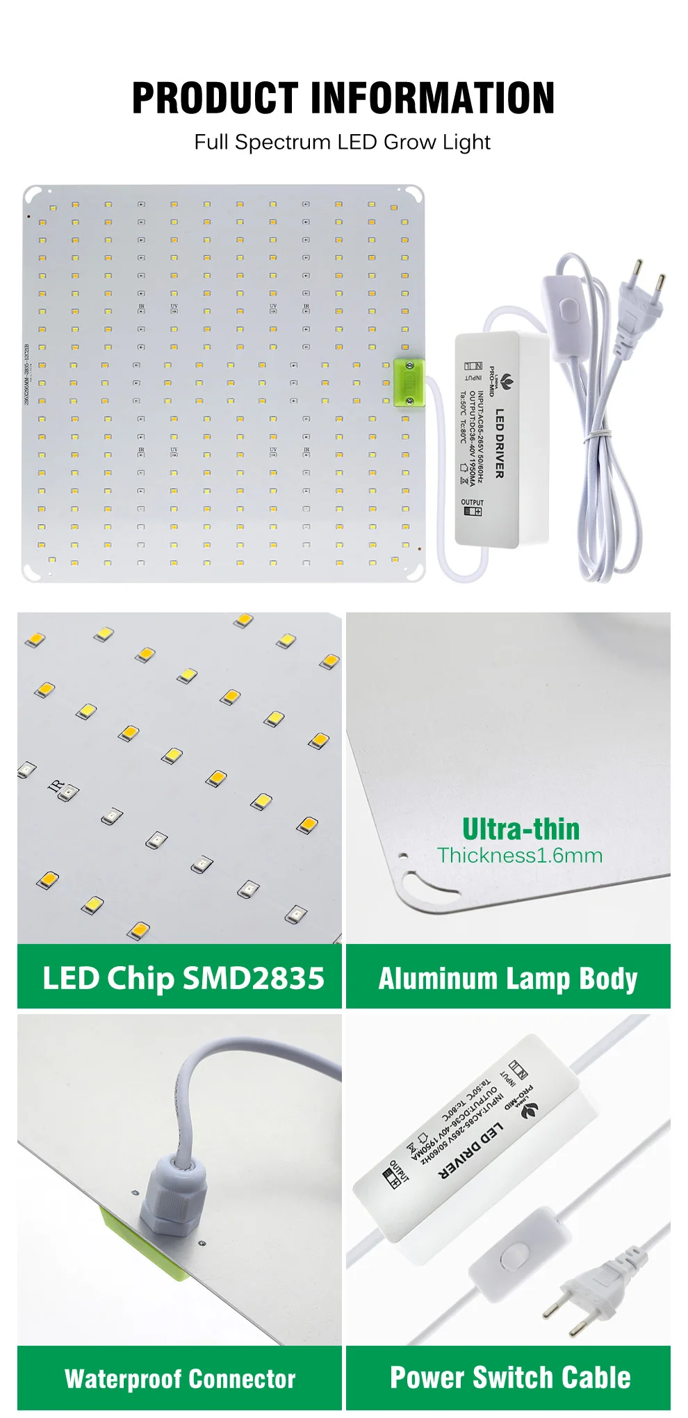 Vollspektrum Veg & Bloom SMD2835 3000K 5000K IR UV LED Pflanzenlampe für Gewächshaus Hydrokultur Pflanzen Blumen Setzlinge – Detail 4