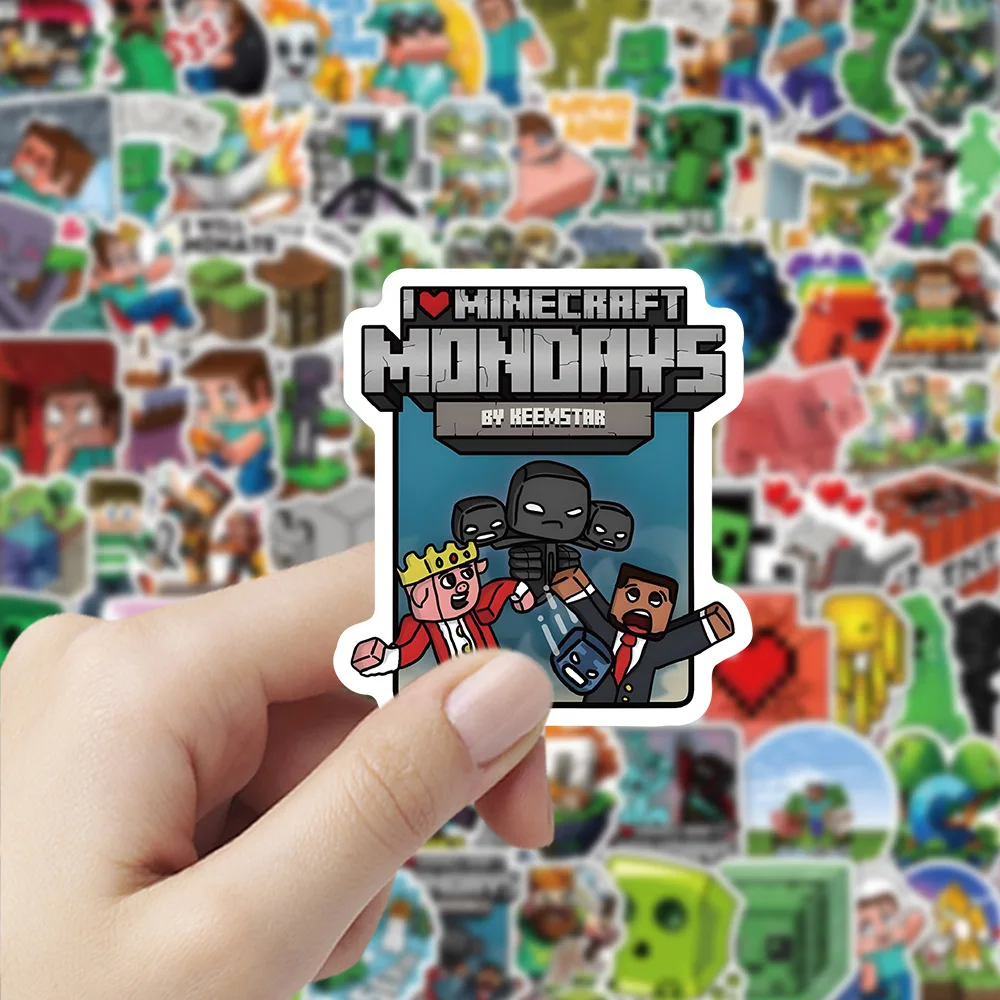 104pcs Minecrafte Stickers Creeper Sword Miner Cartoon My World Phone Notebook Suitcase Cartoon Waterproof Water Cup Decoration view 6