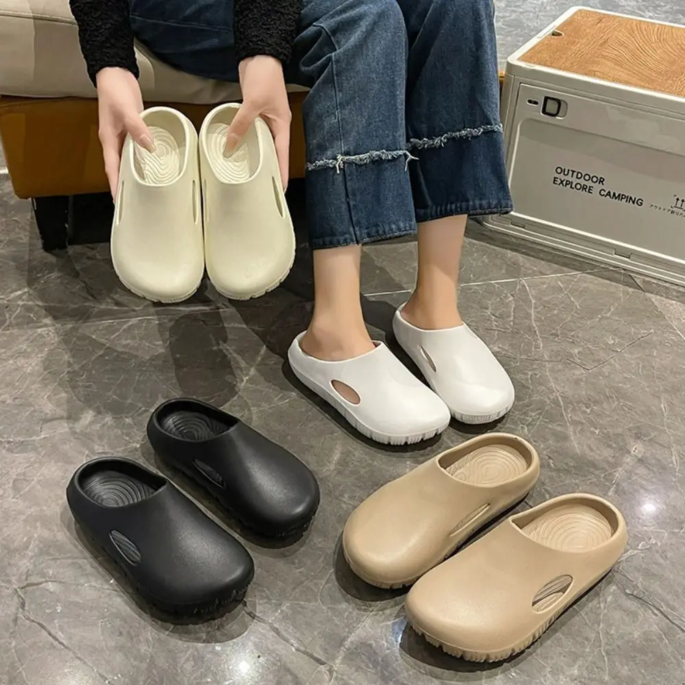 Baotou Style Anti-Slip EVA Bread Slippers Comfortable Soft House Shoes Odor-Resistant Lightweight Beach Slippers Men and Women