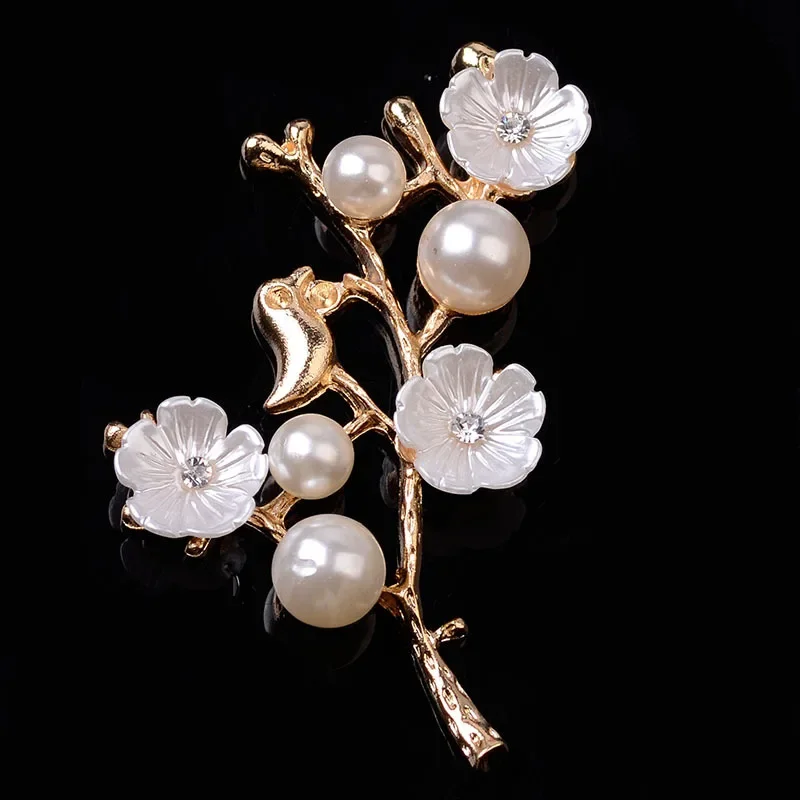 Engood 30Pcs Alloy Bird Flower Pearl Branch Button for DIY Headdress Leaves Jewelry Hair Accessories RM257 Hat Pins  Feminist