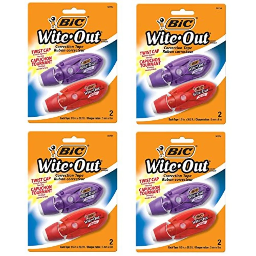 

Wite-Out Mini Twist Correction Tape, White, 2-Count Pack of 4