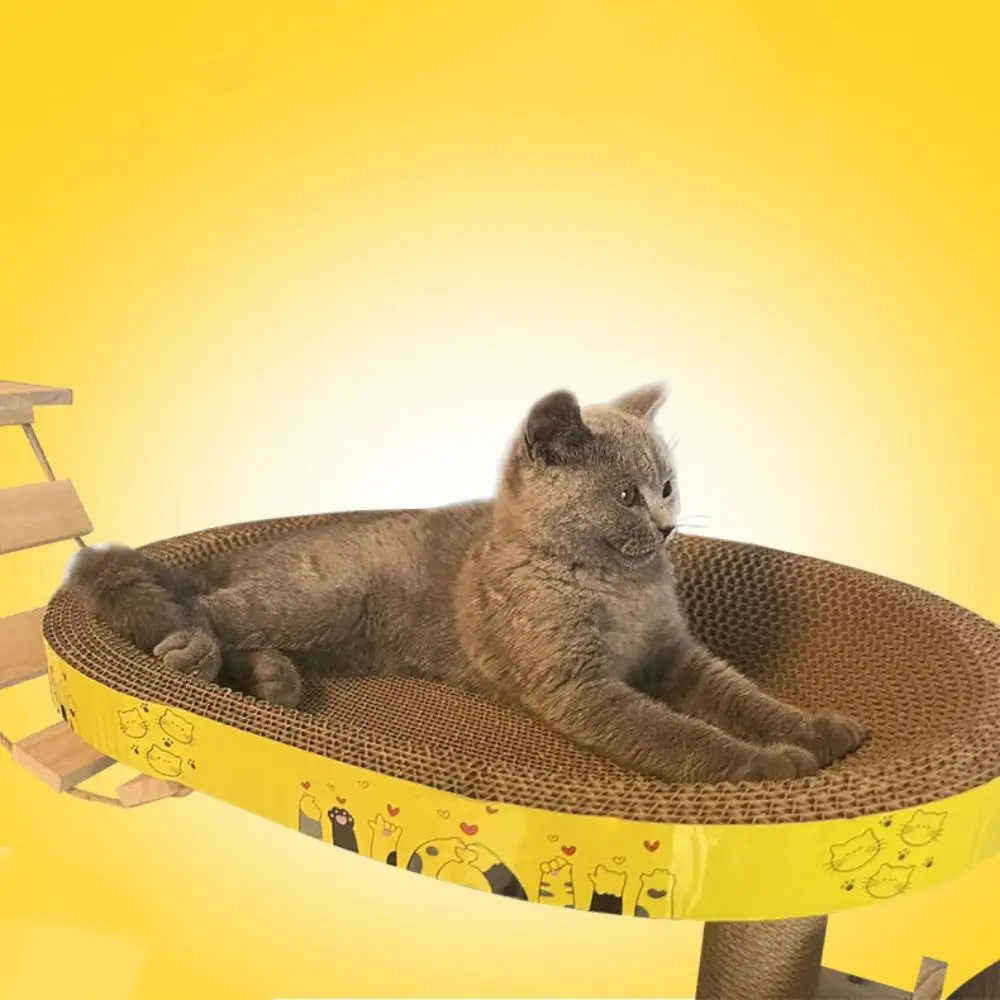 

Oval Cat Scratch Board Bite Resitent Wear Resistant Cat Scratching Pads Corrugated Paper Cat Wear Resistant Nest Grinding Nails