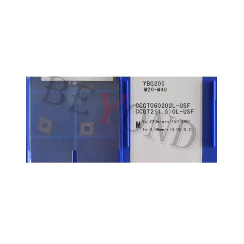 CCGT060202L-USF YBG205 CCGT060204L-USF YBG205 100% insertos de carburo CNC originales CCGT060202 CCGT060204 procesamiento CCGT inoxidable