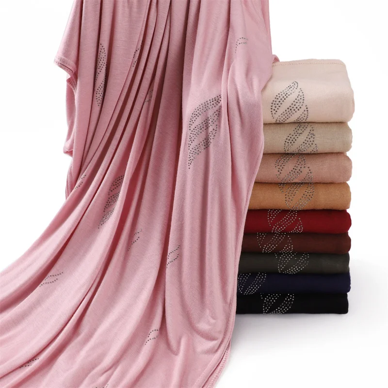 New Elastic Breathable Mercerized Cotton Wave Hot Drilling Scarf Jerseycotton jerseyShawl Scarf