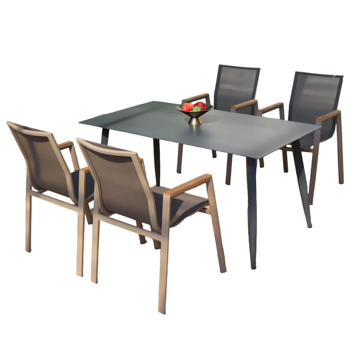 Villa courtyard table and chair furniture, waterproof and sunproof outdoor table and chair set, hotel and homestay balcony