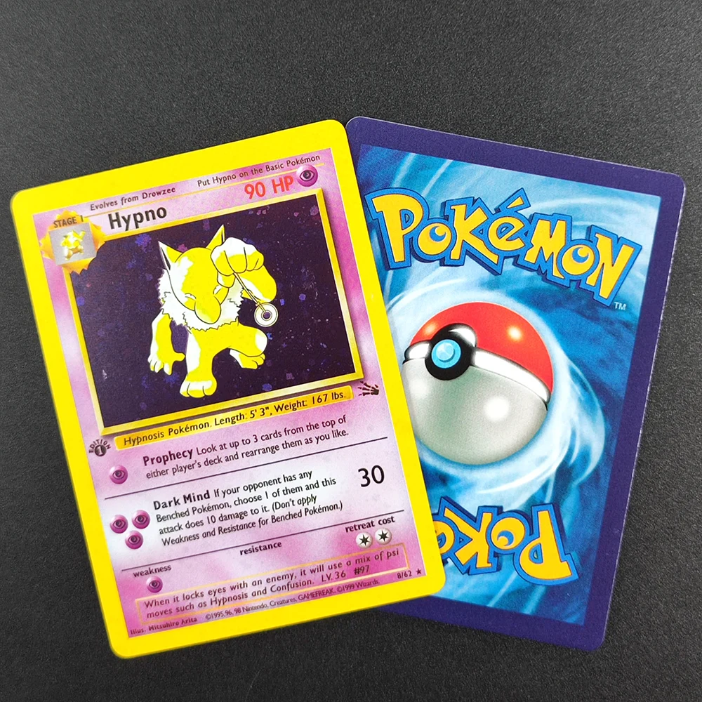 Self Made Proxy  English 1st Edition Hypno Clefable Arcanine Alakazam Gyarados Azumarill Hypno Trainer Collection Card Toy - view 3