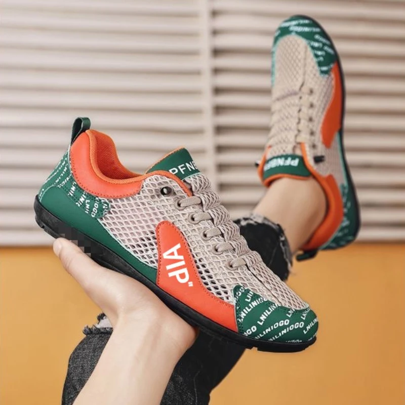 

Summer Breathable Men's Sneakers Versatile Fashion Mesh Casual Shoes New Comfortable Low-top Soft-soled Vulcanized Shoes 2025