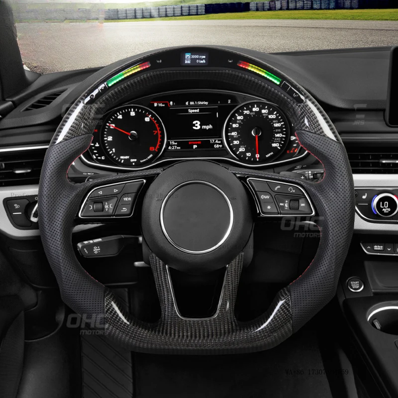 Suitable for Audi 17-22 models A3A4A5 series LED intelligent carbon fiber steering wheel car modification