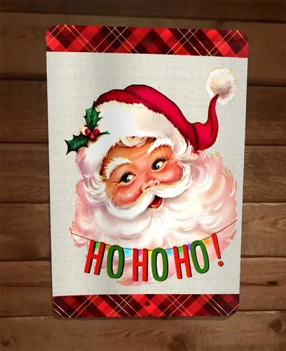 Merry Christmas Santa Clause Ho Ho Ho Xmas  Metal Wall Sign Poster #1