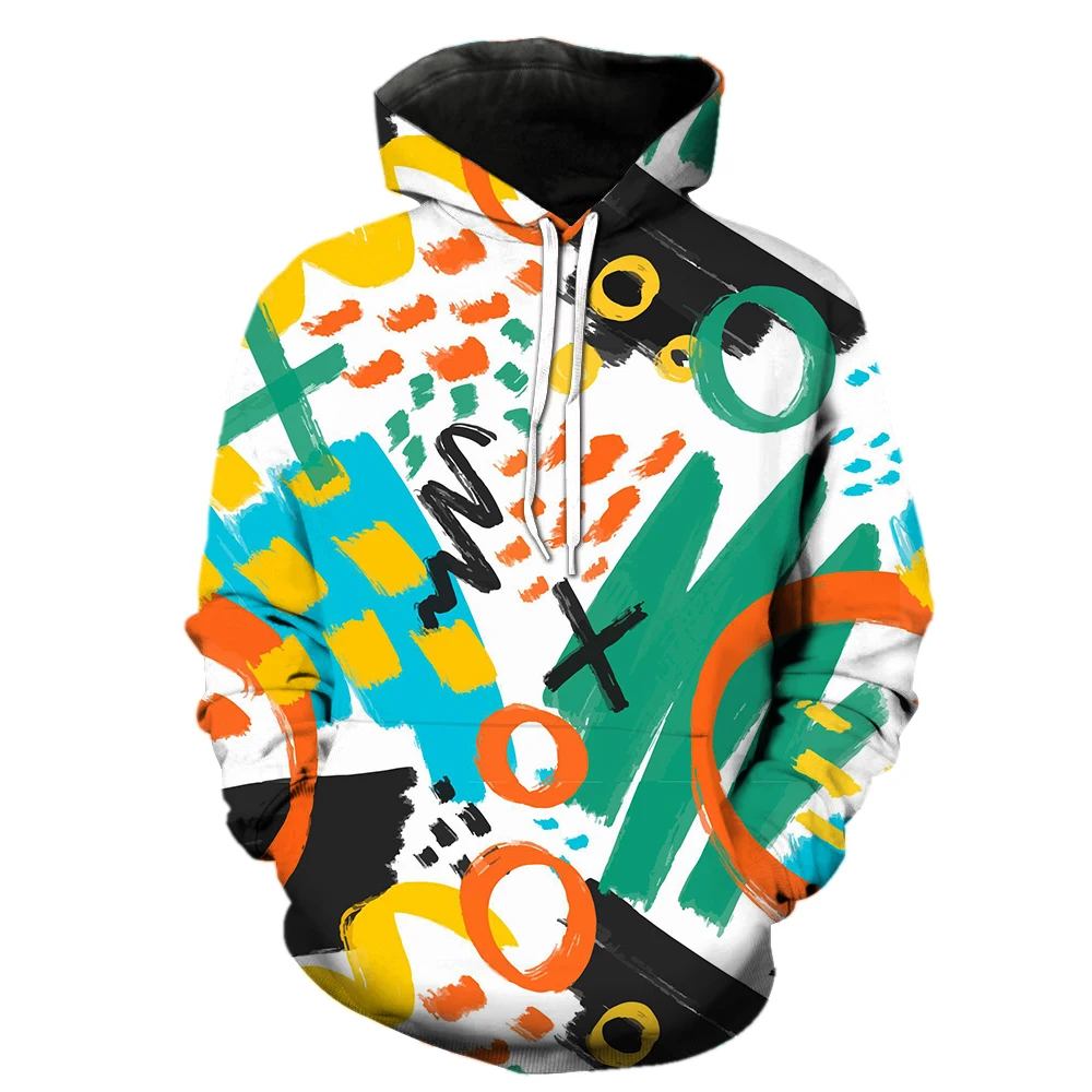 

Abstract Art Graffiti Men's Hoodies Hip Hop Streetwear 3D Print Pullover With Hood Jackets Fashion Spring Long Sleeve Cool Teens