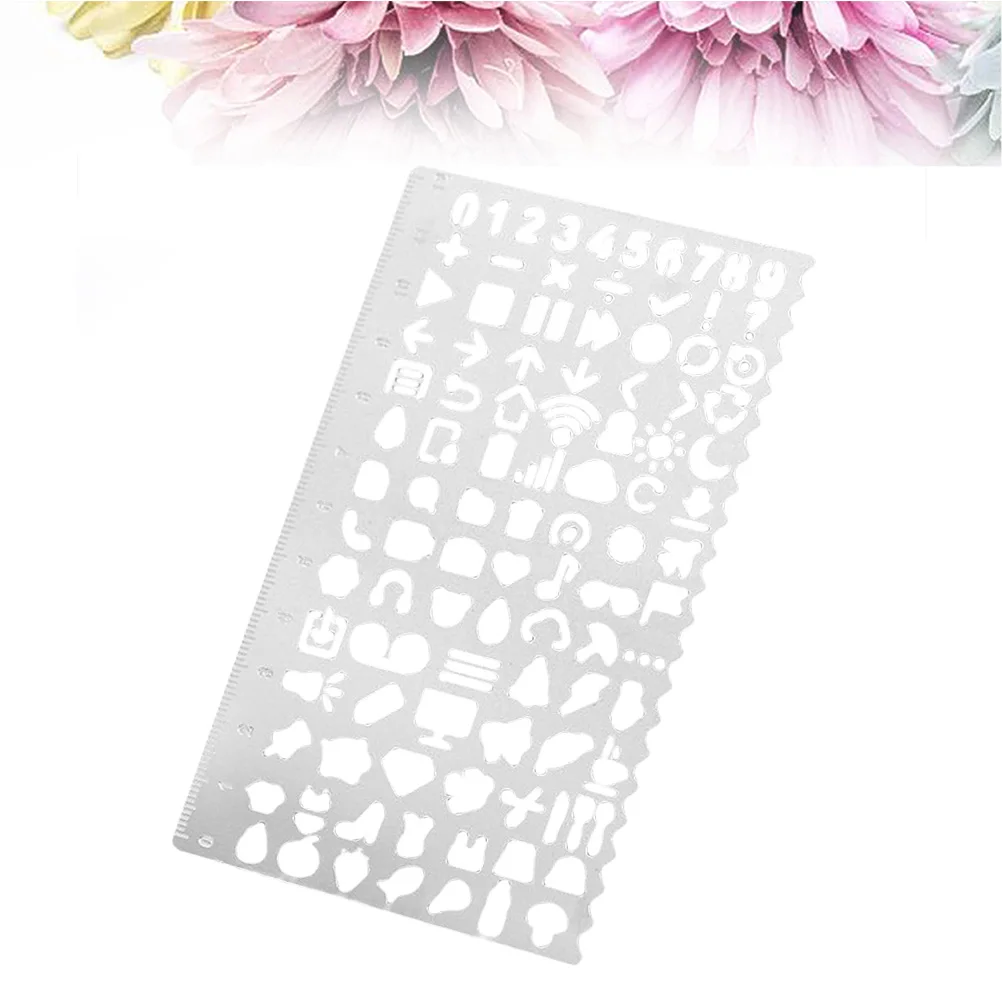 

Multifunction Silver Drawing Rulers Stencils Painting Templates Waterproof Wear Resistant Reusable Stainless Steel Bookmarks