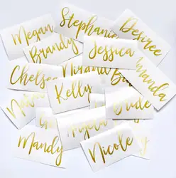 5Pcs Personalized Name Stickers Vinyl Decal for Water Bottle or Glass Calligraphy Labels Bride Groom Bridesmaid Names Stickers