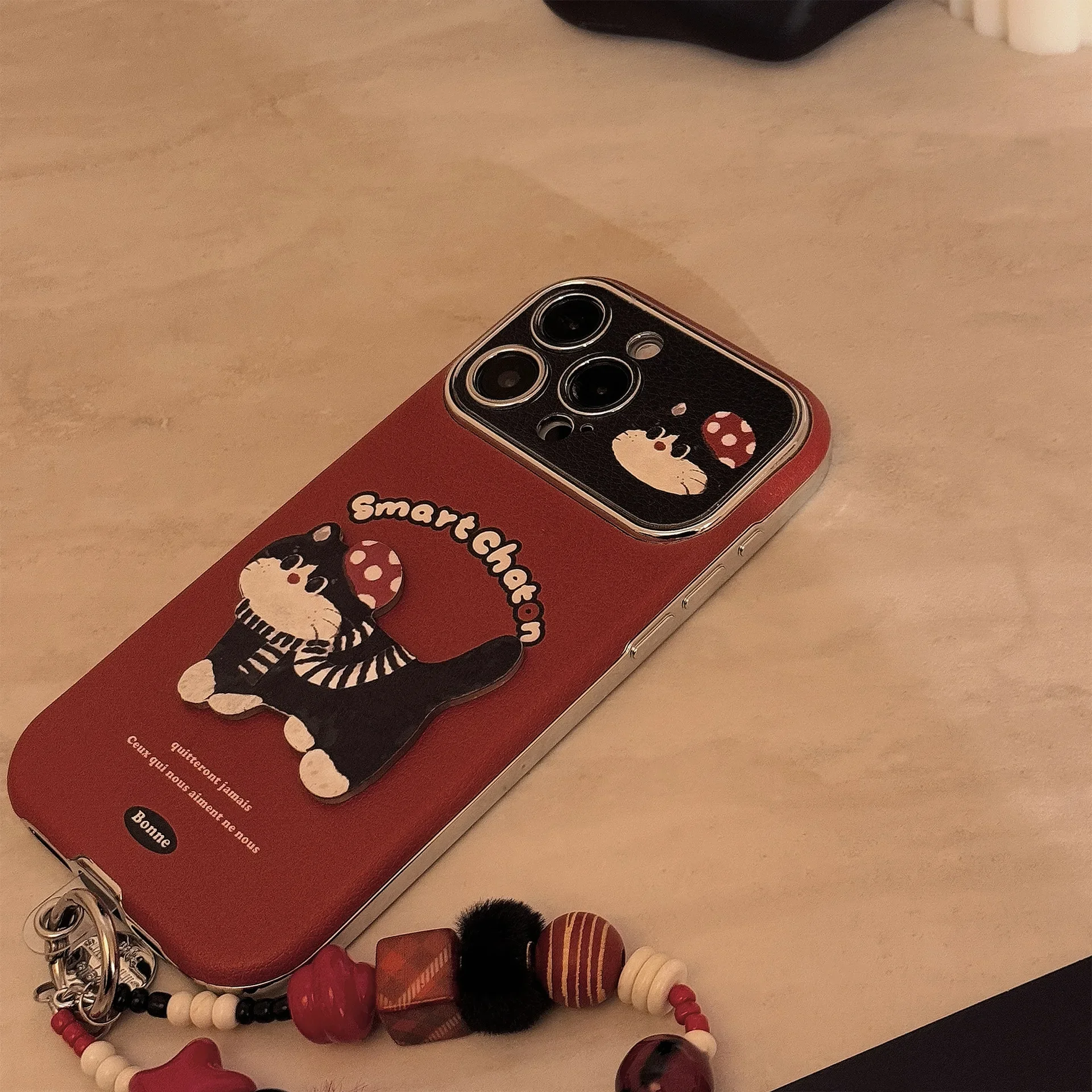 겨울 스카프 고양이 고양이 도금 가죽 전화 케이스, 아이폰 16, 15, 14, 13, 12 프로 맥스, 15, 16 플러스 케이스, 귀여운 럭셔리 만화 커버