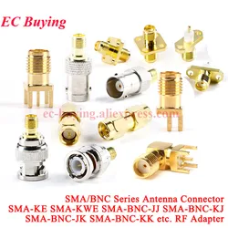1pc-5Pcs SMA-KE SMA-KWE PCB Female Jack Connector Plug Right Angle 90 DEGREE SMA Male Plug to BNC Female M/F Antenna RF Adapter