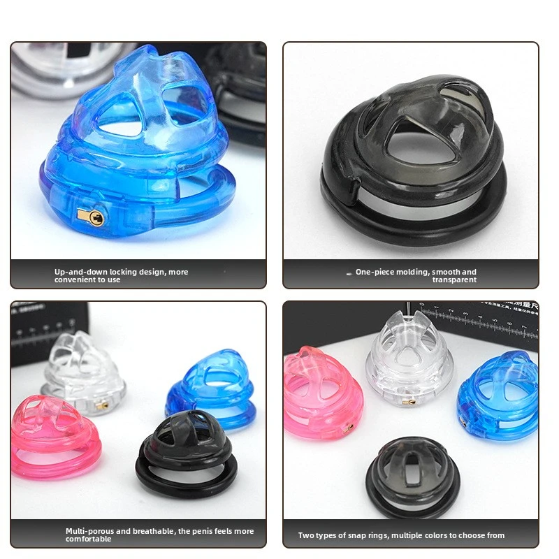 Male Soft Spiked Chastity Cage with 4 Size Silicone Rings Penis Restraint Lock Sissy Cock Cage Urethral Chastity Adult Sex Toys view 2