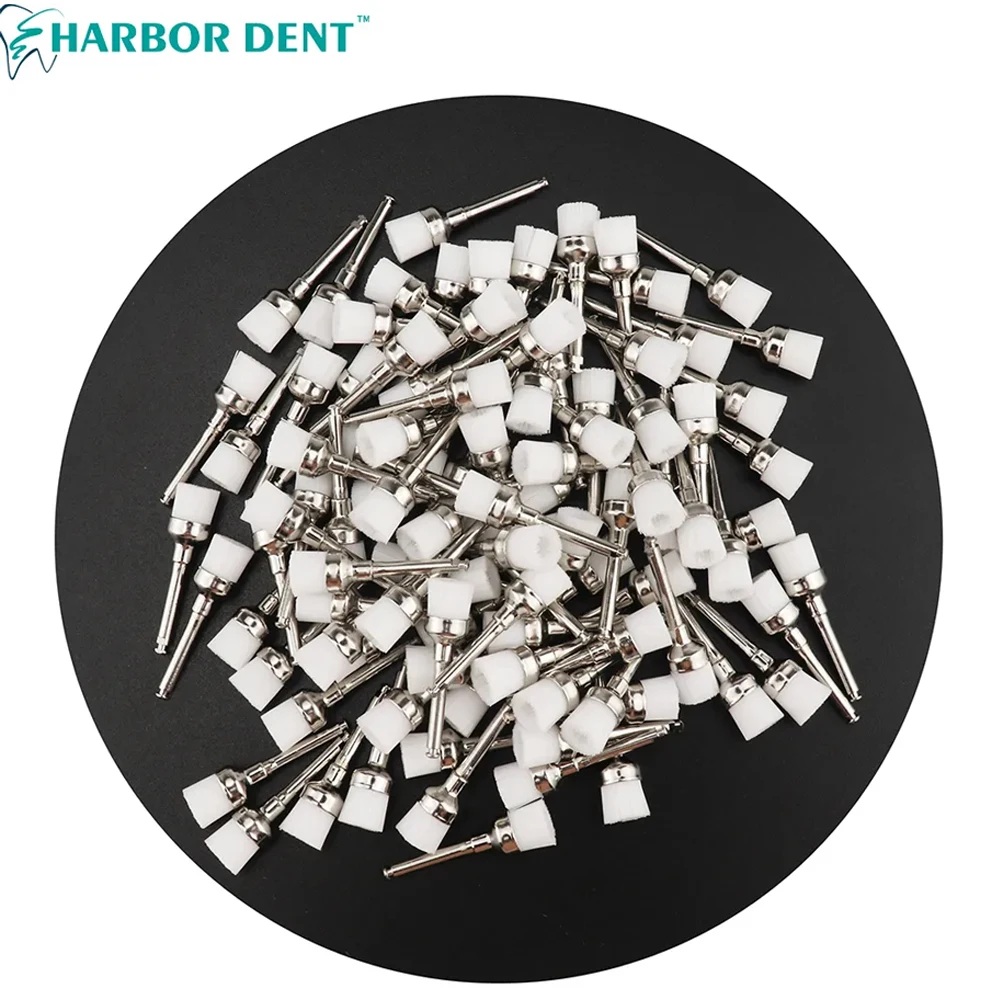 50Pcs/100pcs Dental Lab Nylon Latch Small Flat Polishing Polisher Prophylaxis Brushes Disposable Dental Care Brush Head