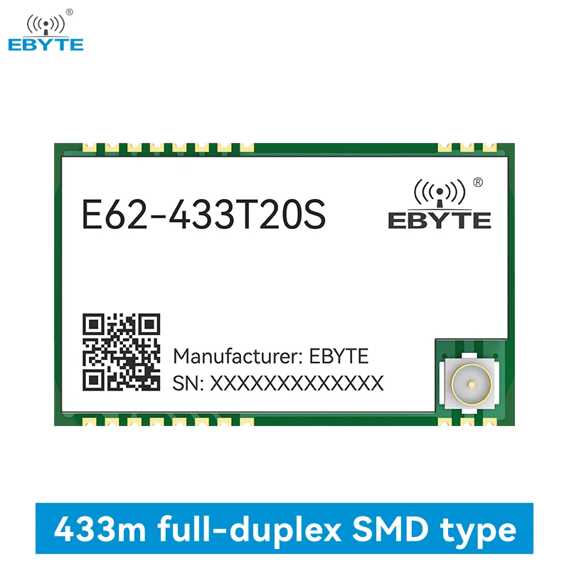 

433MHz Full Duplex Module UART EBYTE E62-433T20S Automatic Frequency Hopping 20dBm 1000M Distance IPEX/Stamp Hole SMD Module