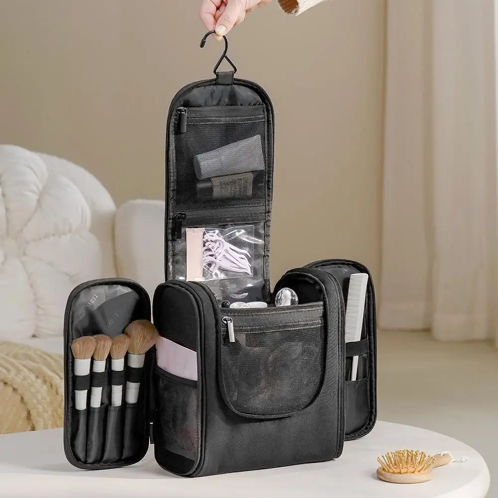 

Travel Toiletry Bag with Hook Waterproof U-shaped Opening Makeup Bag Multiple Pockets Cosmetic Bags Travel Storage Bag