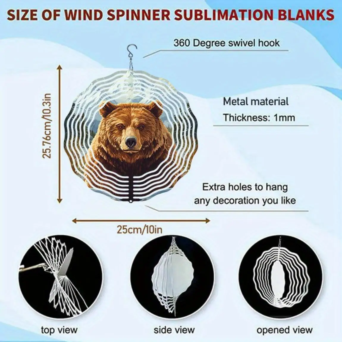 CIFBUY Wind Chime Outdoor Metal Garden Decor Soothing Wind-Powered Sound Rotating Handcrafted Yard Patio Backyard Gift