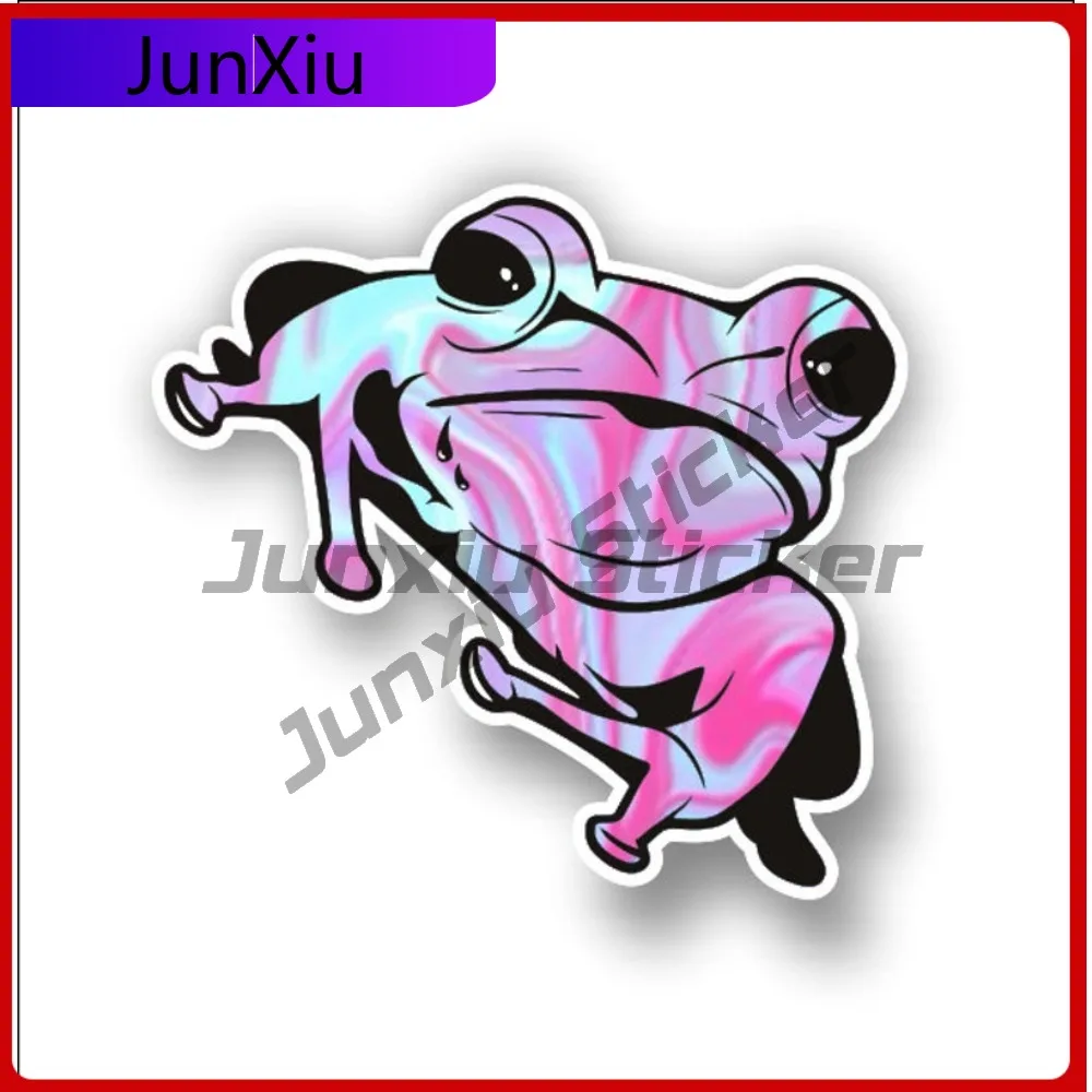 

Pink Baby Blue Tree Frog Sticker Exterior Waterproof Decal Accessories Decal For Suv Motorcycle Bumper Car Bicycle Skateboard