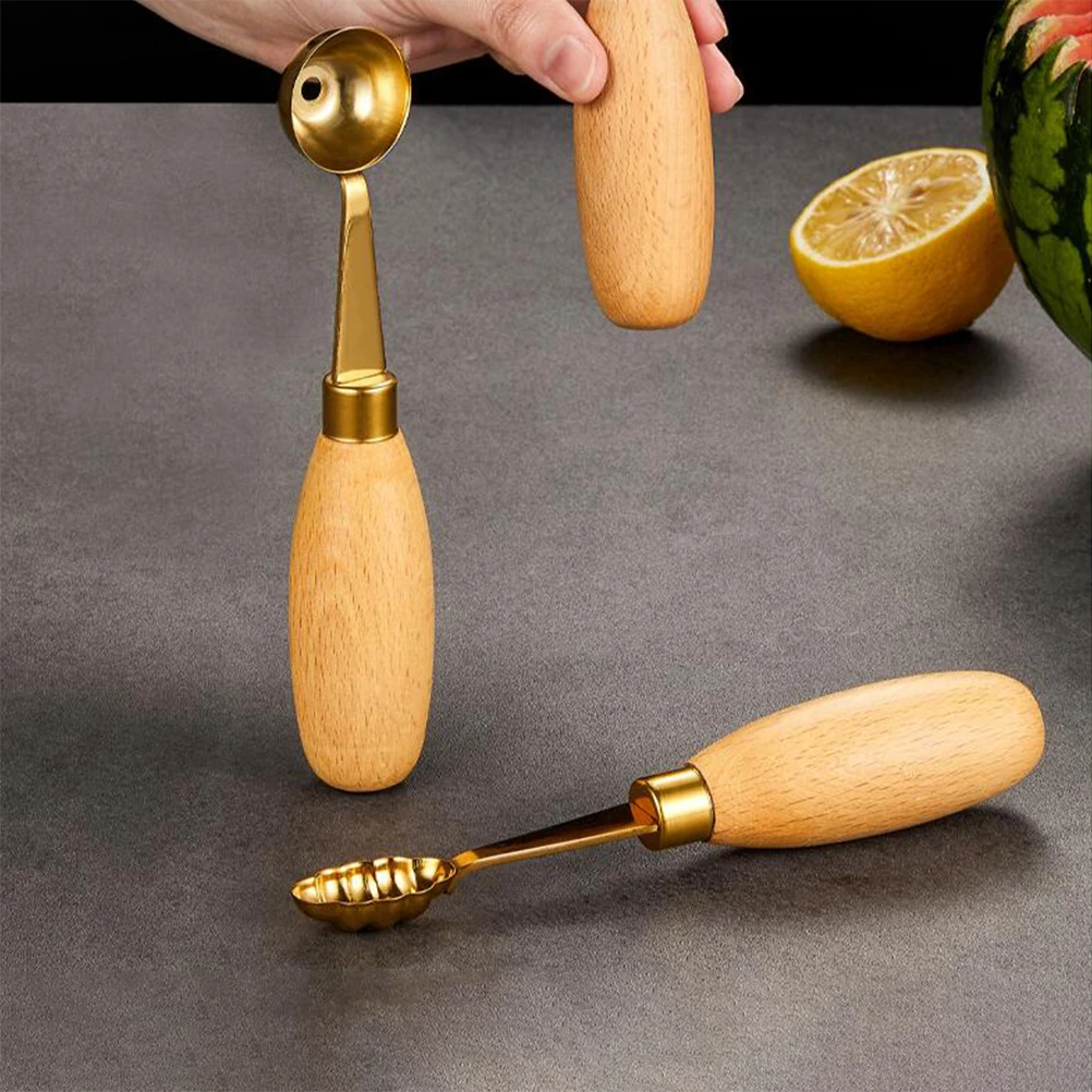 

4pcs Stainless Steel Fruit Ball Picker Melon Scoop Watermelon Spoon Small Tools COOKIE SCOOP DESSERT BALLER KITCHEN BALLER