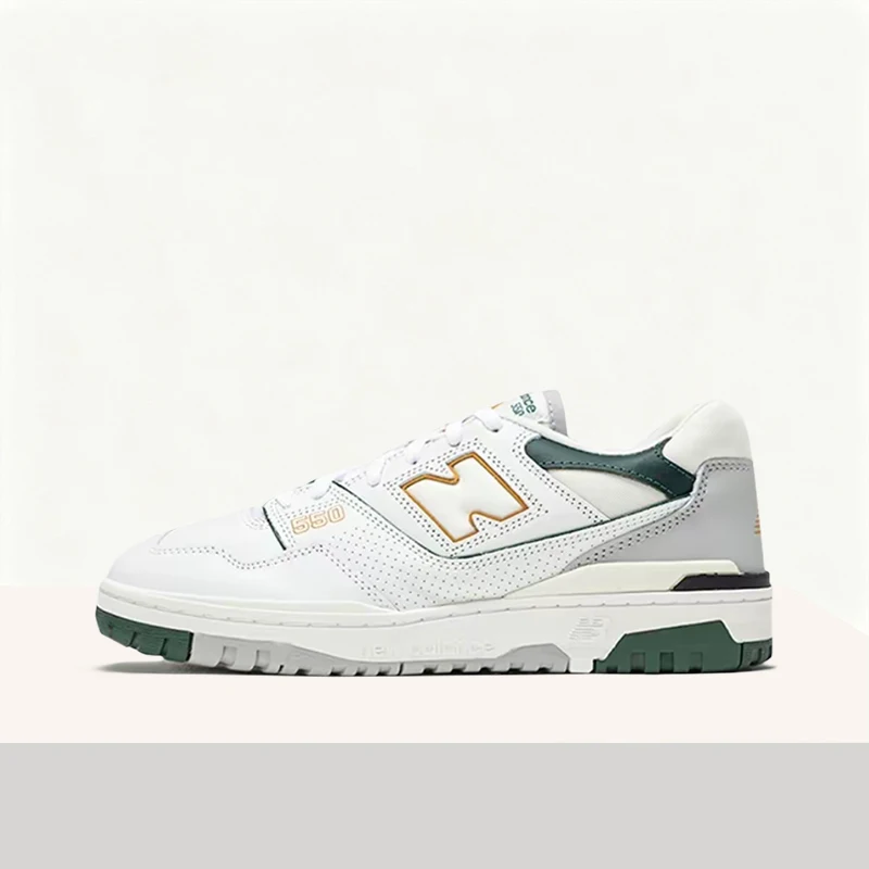 New Balance NB550 Unisex Banana Green Leather Retro Basketball Shoes – Stylish Durable Sole & Comfortable Low-Top Fit BB550PWC