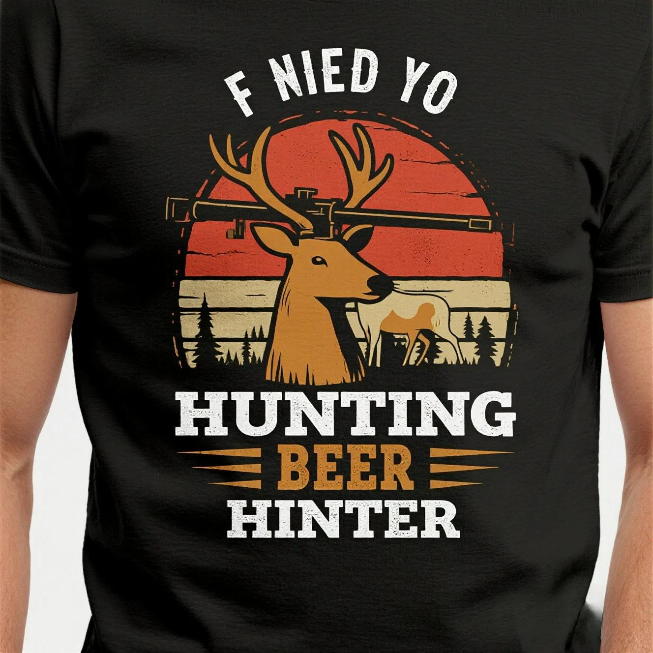 

Funny Hunting Rifle Sight Hunting Deer Beer Hunter T-Shirt 100% Cotton O-Neck Summer Short Sleeve Casual Mens T-shirt Size S-3XL
