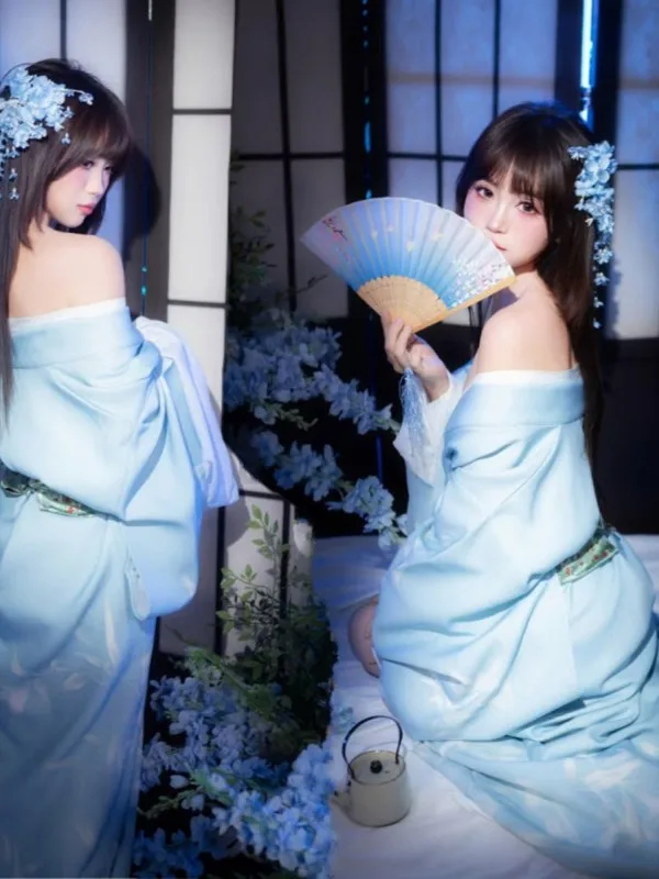 

Traditional Japanese Kimono Photography Costume New God Girl Bathrobe Ethnic Stage Costume Polyester Material Online Exclusive